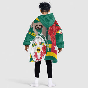 Republique Togolaise Monument de l'Independance Kid Wearable Blanket Hoodie African Pinkish Rose Coat Of Arms