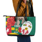 Republique Togolaise Monument de l'Independance Leather Tote Bag African Pinkish Rose Coat Of Arms