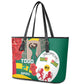 Republique Togolaise Monument de l'Independance Leather Tote Bag African Pinkish Rose Coat Of Arms