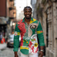 Republique Togolaise Monument de l'Independance Long Sleeve Button Shirt African Pinkish Rose Coat Of Arms
