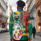 Republique Togolaise Monument de l'Independance Long Sleeve Button Shirt African Pinkish Rose Coat Of Arms