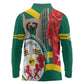 Republique Togolaise Monument de l'Independance Long Sleeve Polo Shirt African Pinkish Rose Coat Of Arms