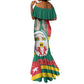Republique Togolaise Monument de l'Independance Mermaid Dress African Pinkish Rose Coat Of Arms