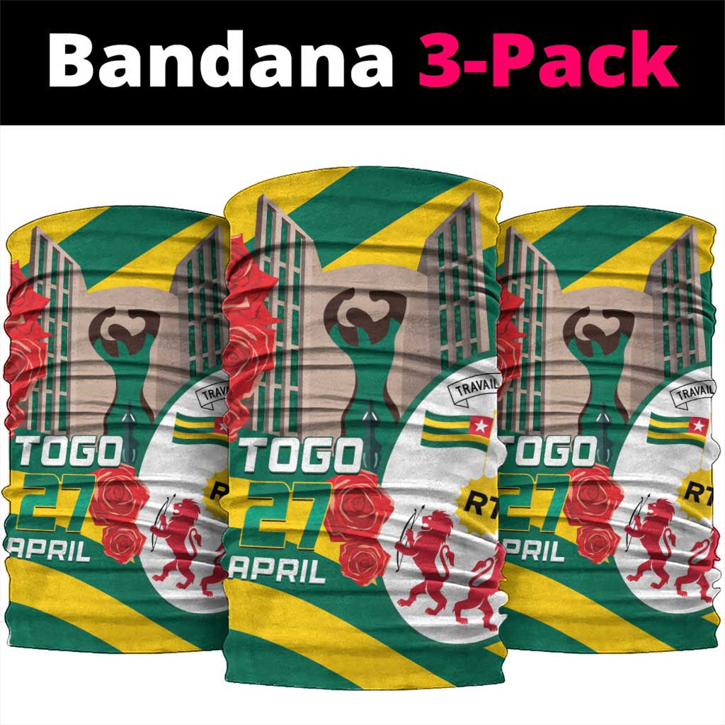 Republique Togolaise Monument de l'Independance Neck Gaiter African Pinkish Rose Coat Of Arms - African Pride