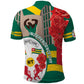 Republique Togolaise Monument de l'Independance Polo Shirt African Pinkish Rose Coat Of Arms
