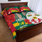 Republique Togolaise Monument de l'Independance Quilt Bed Set African Pinkish Rose Coat Of Arms