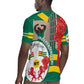 Republique Togolaise Monument de l'Independance Rugby Jersey African Pinkish Rose Coat Of Arms