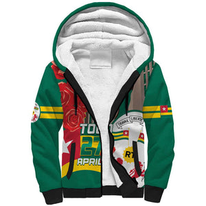 Republique Togolaise Monument de l'Independance Sherpa Hoodie African Pinkish Rose Coat Of Arms