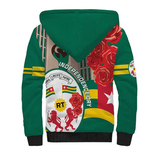 Republique Togolaise Monument de l'Independance Sherpa Hoodie African Pinkish Rose Coat Of Arms