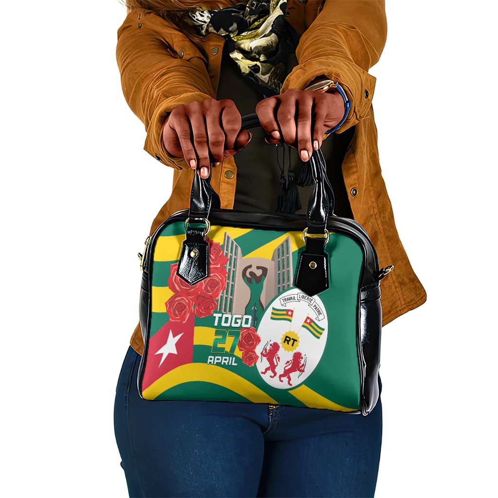 Republique Togolaise Monument de l'Independance Shoulder Handbag African Pinkish Rose Coat Of Arms