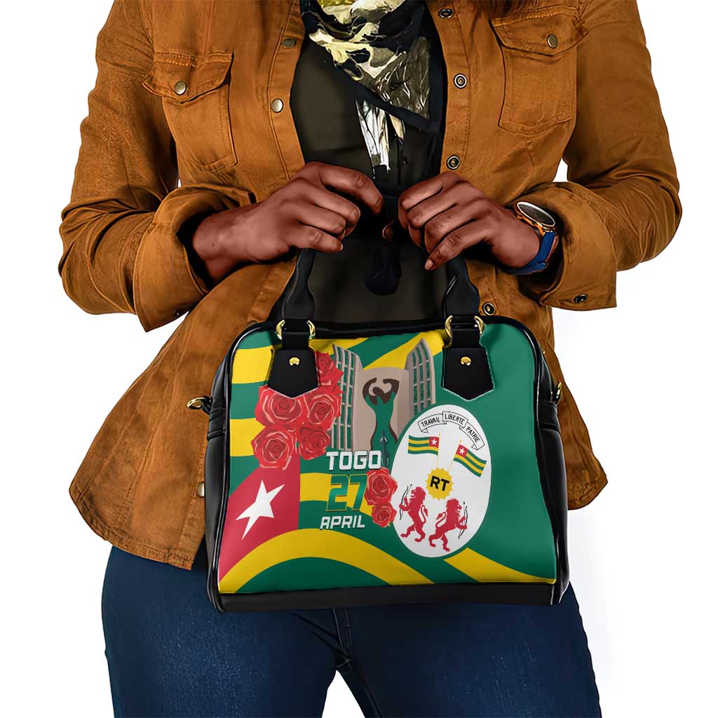 Republique Togolaise Monument de l'Independance Shoulder Handbag African Pinkish Rose Coat Of Arms