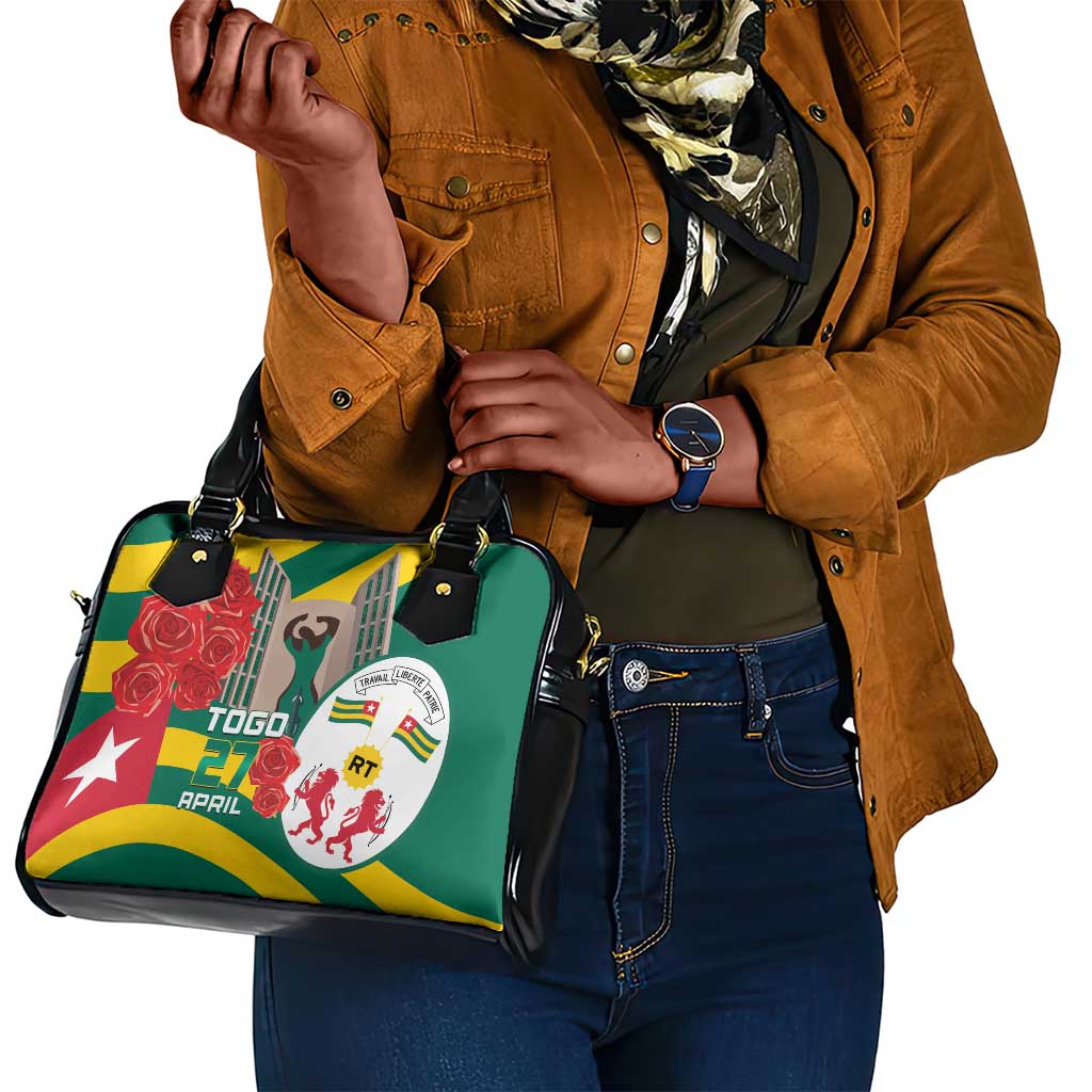 Republique Togolaise Monument de l'Independance Shoulder Handbag African Pinkish Rose Coat Of Arms