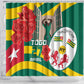 Republique Togolaise Monument de l'Independance Shower Curtain African Pinkish Rose Coat Of Arms