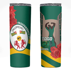 Republique Togolaise Monument de l'Independance Skinny Tumbler African Pinkish Rose Coat Of Arms