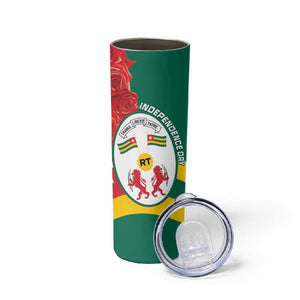 Republique Togolaise Monument de l'Independance Skinny Tumbler African Pinkish Rose Coat Of Arms
