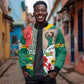 Republique Togolaise Monument de l'Independance Sleeve Zip Bomber Jacket African Pinkish Rose Coat Of Arms