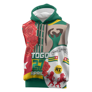 Republique Togolaise Monument de l'Independance Sleeveless Hoodie African Pinkish Rose Coat Of Arms - African Pride