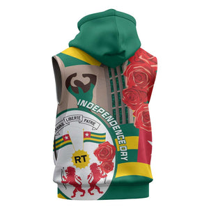 Republique Togolaise Monument de l'Independance Sleeveless Hoodie African Pinkish Rose Coat Of Arms - African Pride