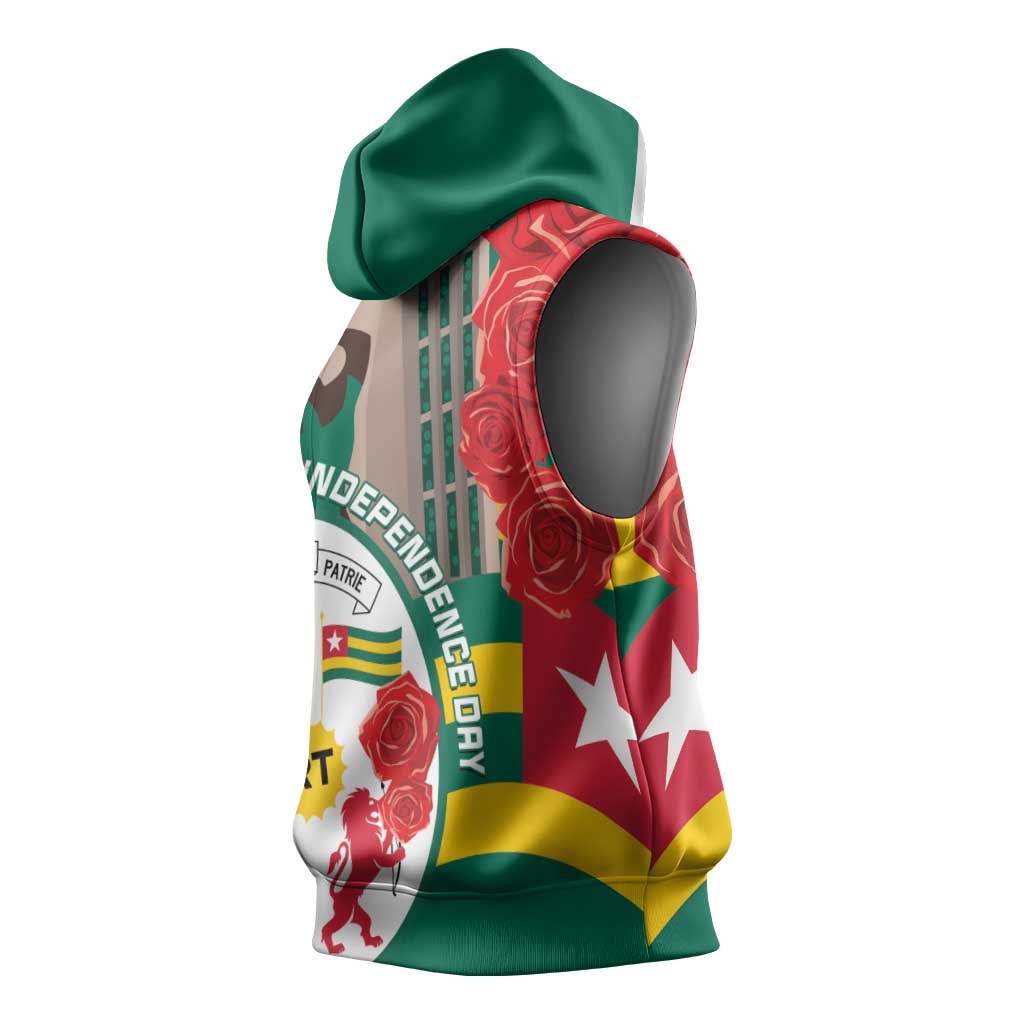 Republique Togolaise Monument de l'Independance Sleeveless Hoodie African Pinkish Rose Coat Of Arms - African Pride