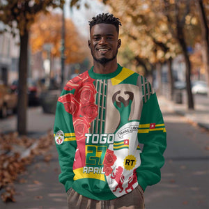 Republique Togolaise Monument de l'Independance Sweatshirt African Pinkish Rose Coat Of Arms