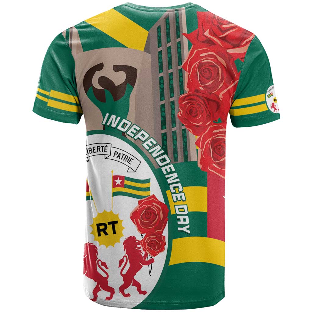 Republique Togolaise Monument de l'Independance T shirt African Pinkish Rose Coat Of Arms