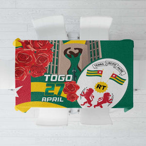 Republique Togolaise Monument de l'Independance Tablecloth African Pinkish Rose Coat Of Arms