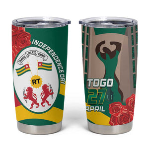 Republique Togolaise Monument de l'Independance Tumbler Cup African Pinkish Rose Coat Of Arms