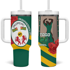 Republique Togolaise Monument de l'Independance Tumbler With Handle African Pinkish Rose Coat Of Arms