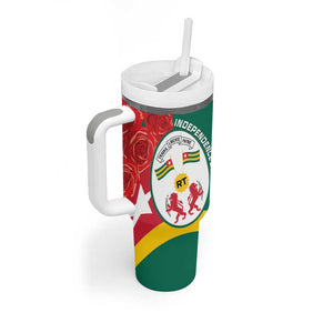 Republique Togolaise Monument de l'Independance Tumbler With Handle African Pinkish Rose Coat Of Arms