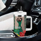 Republique Togolaise Monument de l'Independance Tumbler With Handle African Pinkish Rose Coat Of Arms