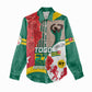 Republique Togolaise Monument de l'Independance Women Casual Shirt African Pinkish Rose Coat Of Arms