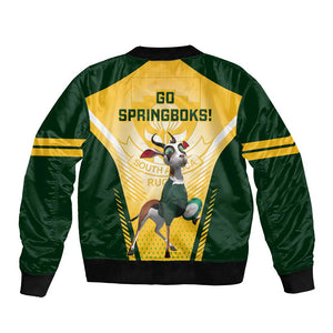 South Africa Rugby Bomber Jacket Cute Springboks Mascot