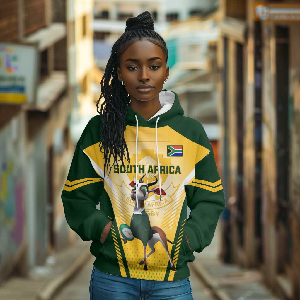 South Africa Rugby Hoodie Cute Springboks Mascot