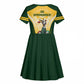 South Africa Rugby Kid Short Sleeve Dress Cute Springboks Mascot
