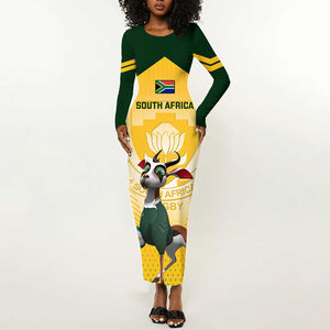 South Africa Rugby Long Sleeve Bodycon Dress Cute Springboks Mascot LT14