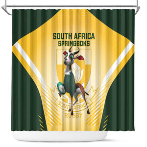 South Africa Rugby Shower Curtain Cute Springboks Mascot