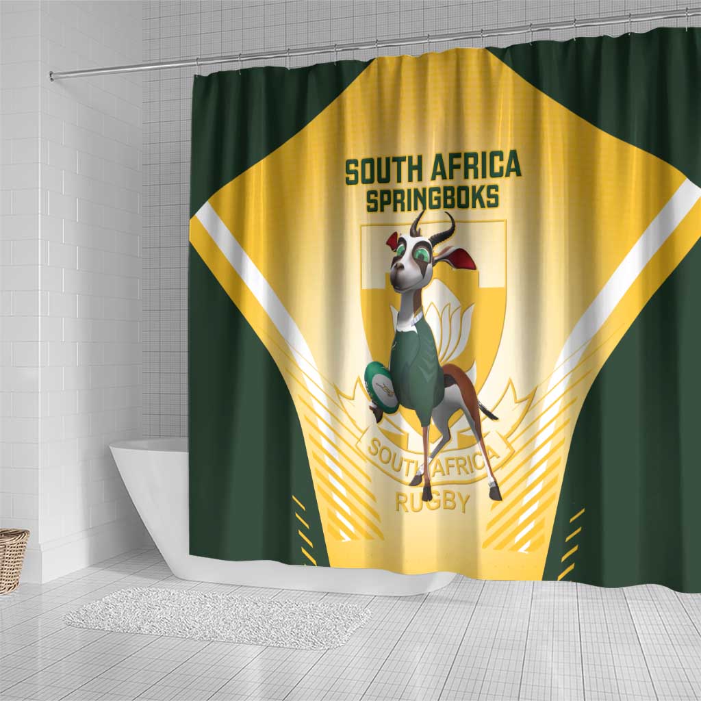 South Africa Rugby Shower Curtain Cute Springboks Mascot