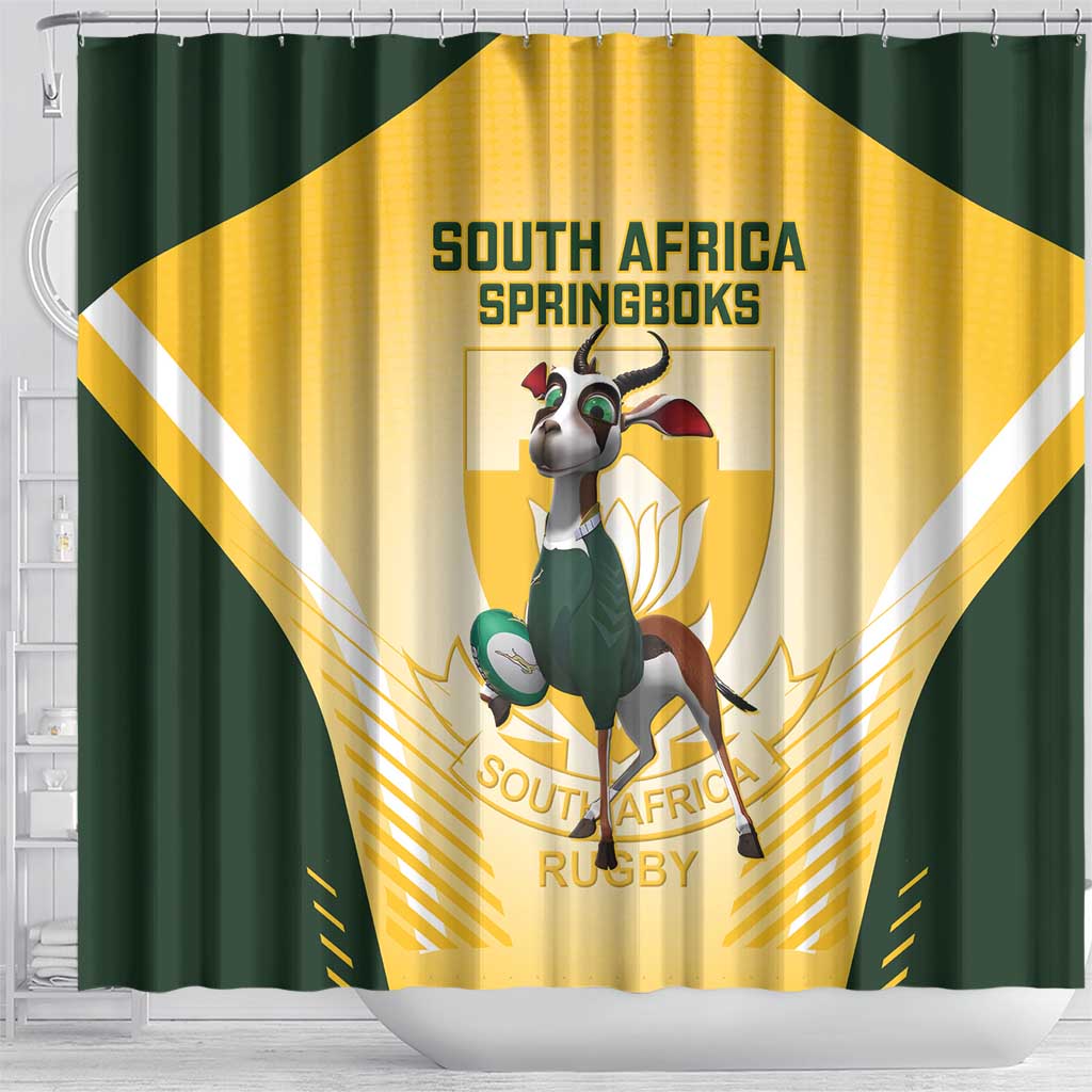 South Africa Rugby Shower Curtain Cute Springboks Mascot