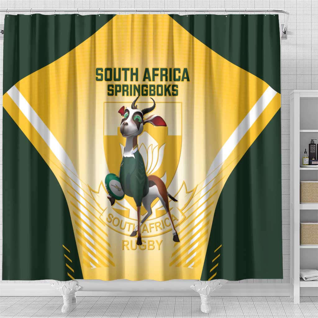 South Africa Rugby Shower Curtain Cute Springboks Mascot