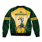 South Africa Rugby Sleeve Zip Bomber Jacket Cute Springboks Mascot