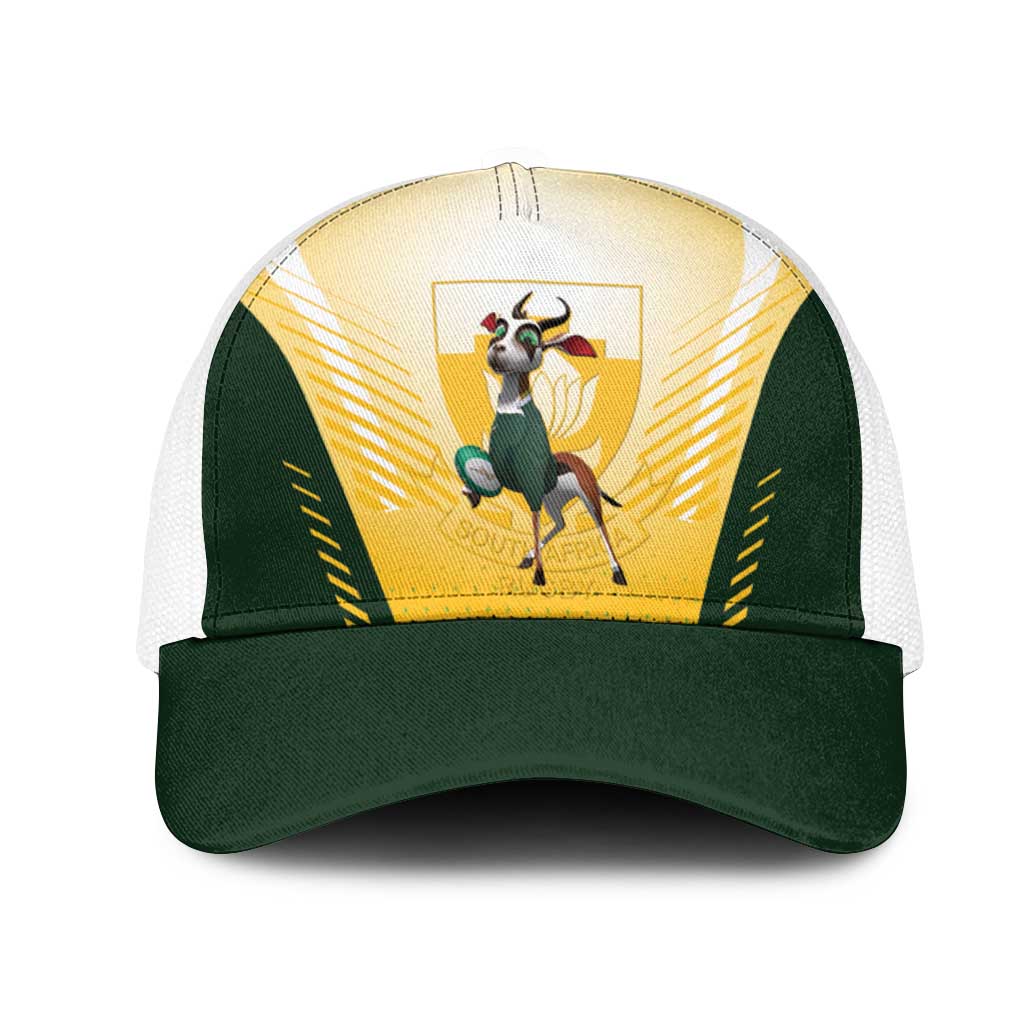 South Africa Rugby Baseball Net Cap Springboks Mascot Sporty Style