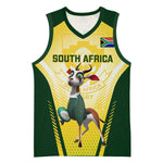 Custom South Africa Rugby Basketball Jersey Cute Springboks Mascot - African Pride