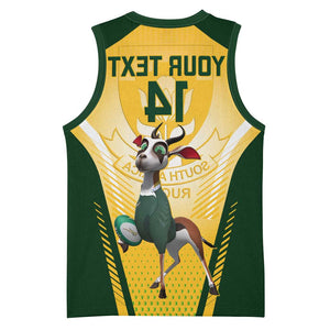 Custom South Africa Rugby Basketball Jersey Cute Springboks Mascot - African Pride