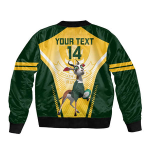 Custom South Africa Rugby Bomber Jacket Cute Springboks Mascot