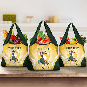 Custom South Africa Rugby Grocery Bag Cute Springboks Mascot