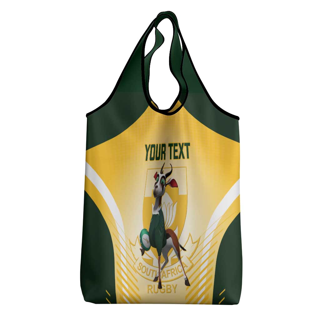 Custom South Africa Rugby Grocery Bag Cute Springboks Mascot
