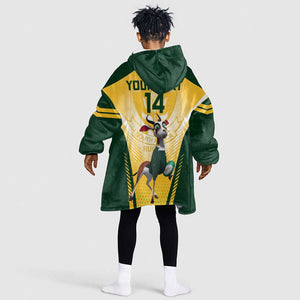Custom South Africa Rugby KId Wearable Blanket Hoodie Cute Springboks Mascot