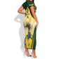 Custom South Africa Rugby Short Sleeve Bodycon Dress Cute Springboks Mascot LT14