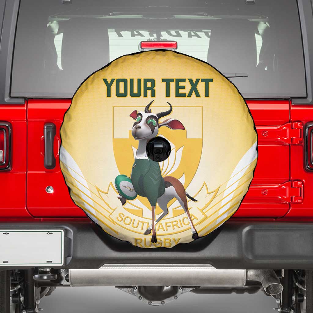 Custom South Africa Rugby Spare Tire Cover Cute Springboks Mascot