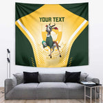 Custom South Africa Rugby Tapestry Cute Springboks Mascot